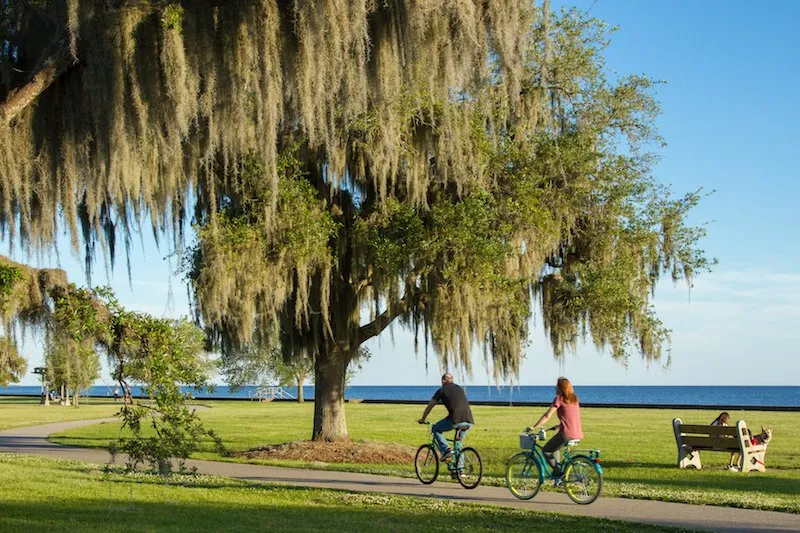 biking in old mandeville roofing contractor concept