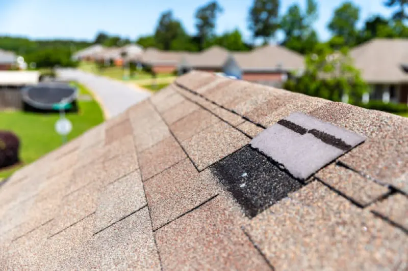 missing shingles on zachary roof from storm
