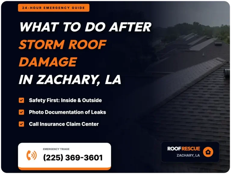 what to do after storm roof damage zachary la roof rescue
