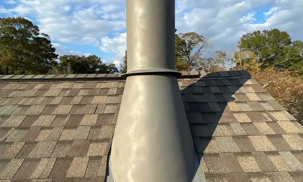 New architectural shingle roof detail in Ethel, Louisiana, installed by Roof Rescue