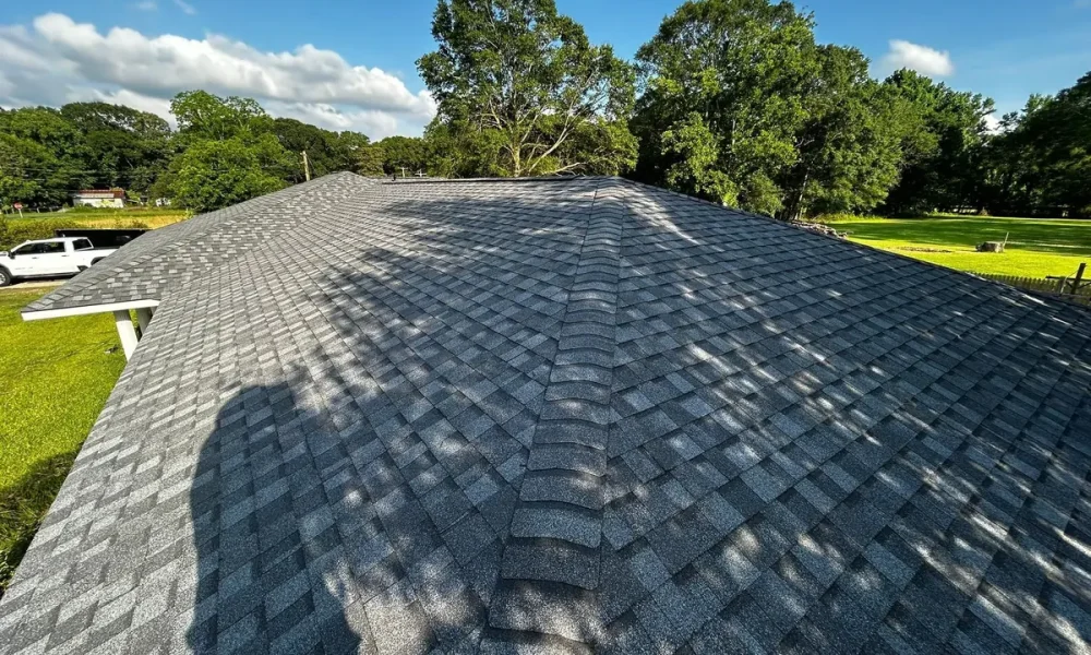 Completed architectural shingle roof in Slaughter, Louisiana, installed by Roof Rescue