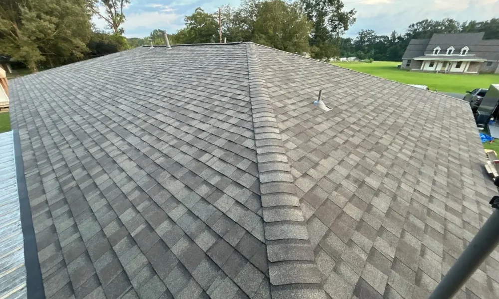Completed architectural shingle roof in Slaughter, Louisiana, installed by Roof Rescue