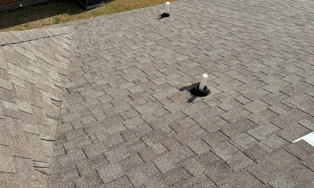 New architectural shingle field and pipe boot in St. Gabriel, Louisiana