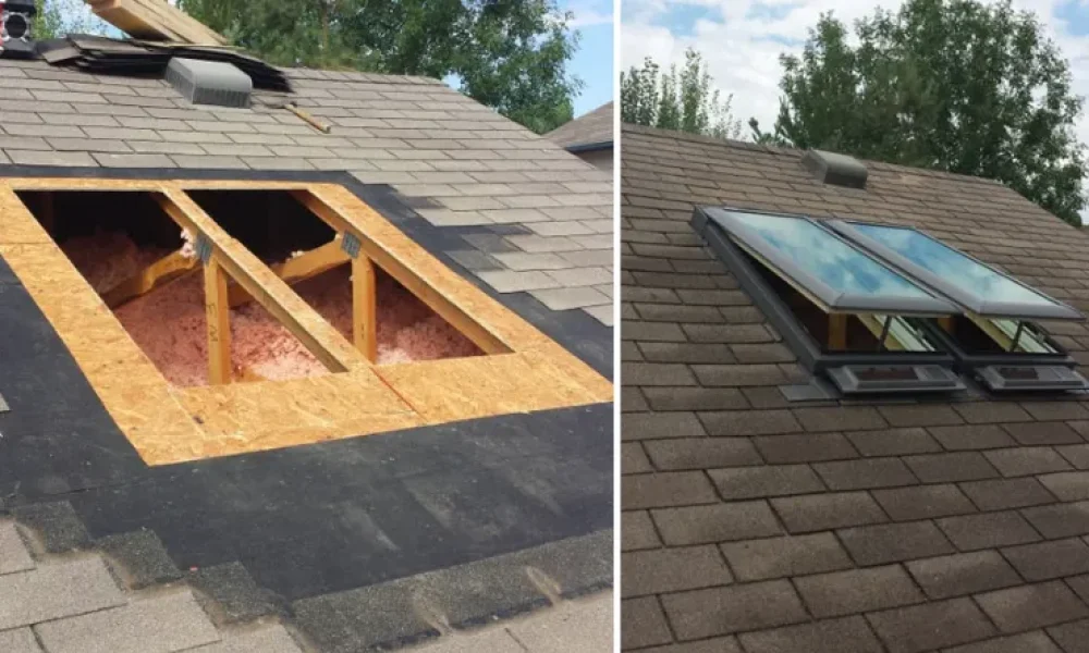 brfore after skylight installation in zachary la