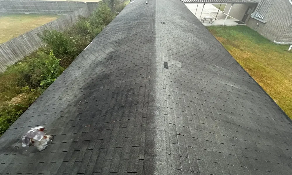 Worn original shingle roof on a Greenwell Springs church before replacement by Roof Rescue