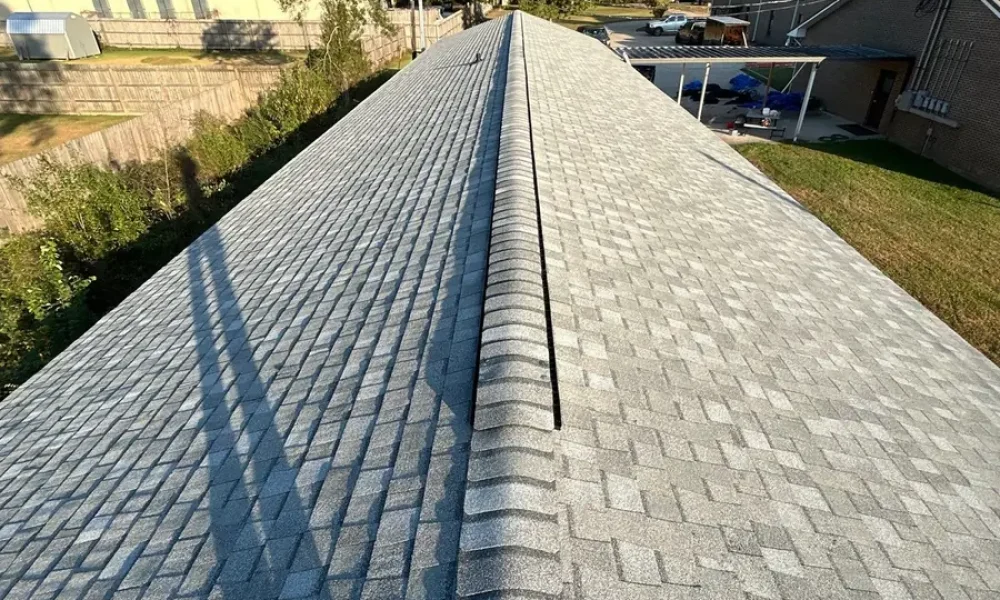 New shingle roof and ridge cap completed by Roof Rescue in Greenwell Springs, Louisiana