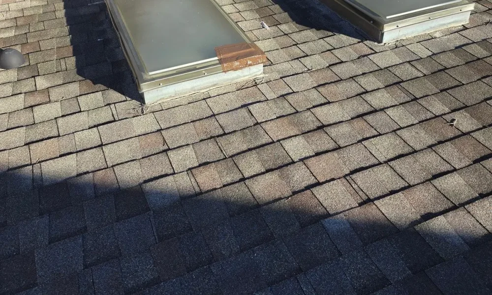 Skylights cleared of debris with the base sealed after the repair in Baker, LA