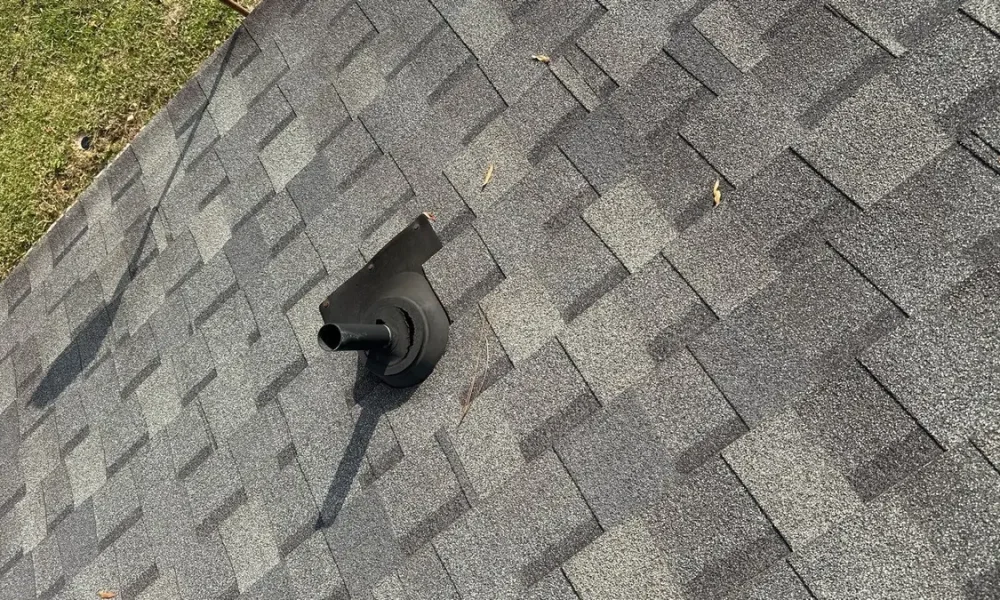 Pipe boot on an architectural shingle roof in Greenwell Springs, LA during a Roof Rescue inspection