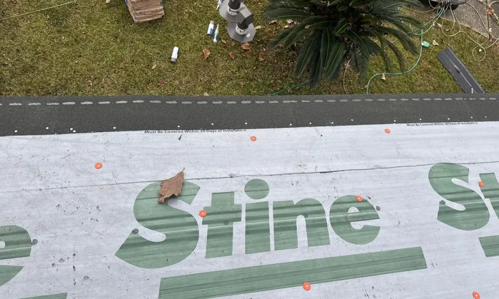 Synthetic roofing underlayment installed across the full roof deck in Central, LA