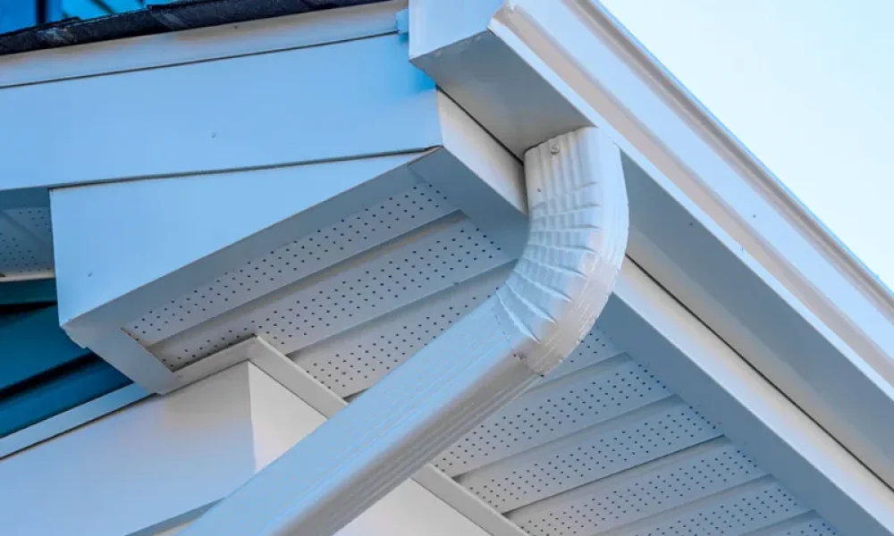 white gutters installed in zachary louisiana